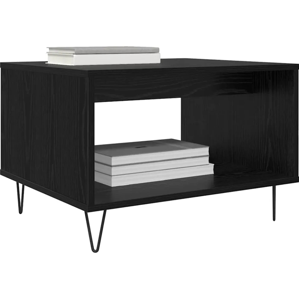 vidaXL Salontafel Zwart eiken 60 x 50 x 40 cm Bewerkt hout