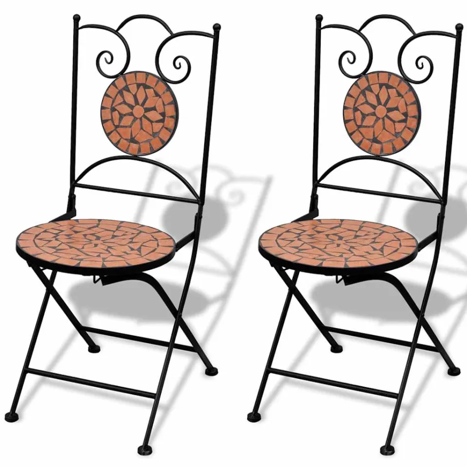 vidaXL 3-delige Bistroset keramische tegel terracotta, foto 4