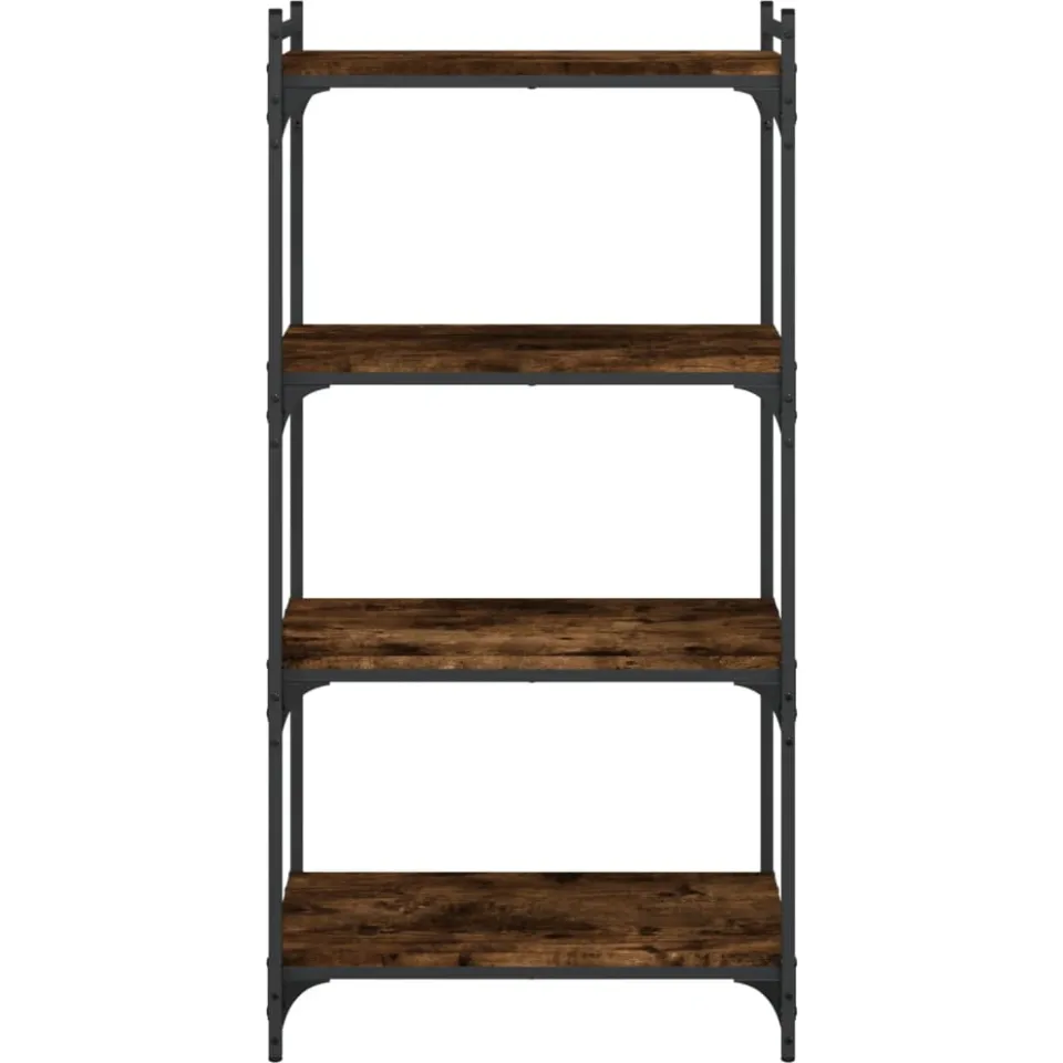 vidaXL Boekenkast 4-laags 60x30x120 cm bewerkt hout gerookt eikenkleur Bruin