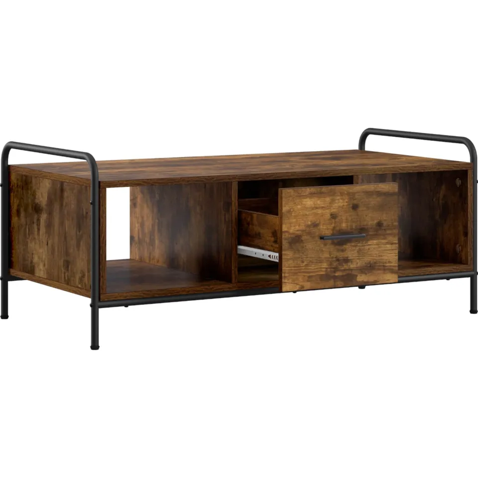 vidaXL Salontafel Gerookt eiken 99,5 x 49 x 41 cm Bewerkt hout Bruin