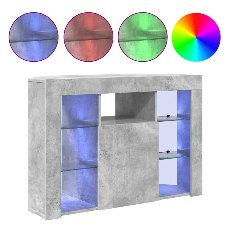 vidaXL Hoek LED TV Kast 100x40x68cm Beton Grijs Bewerkt hout, foto 4