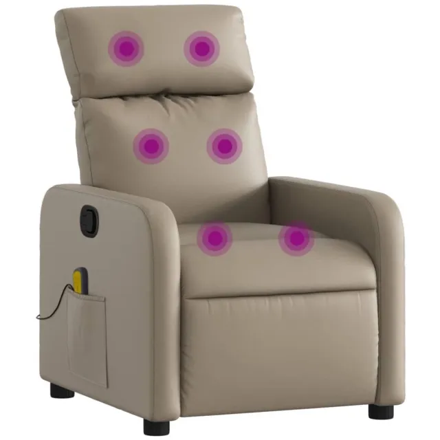 vidaXL Massagestoel - verstelbaar - kunstleer - cappuccinokleurig