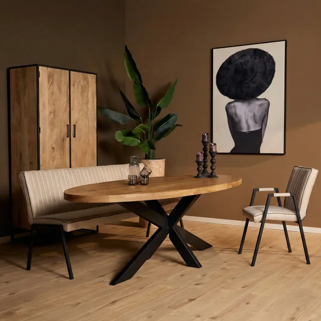 Starfurn Eettafel Dakota - Bruin - 120x300x76 cm