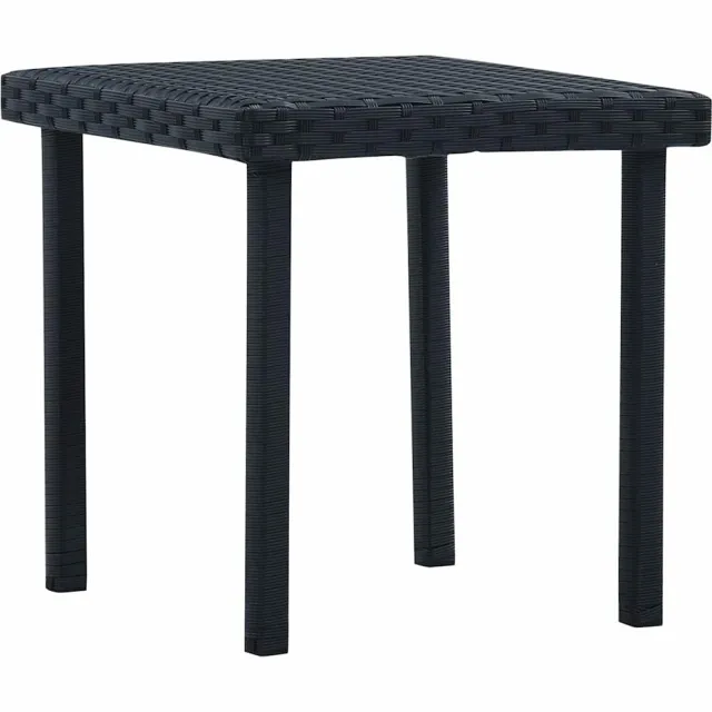vidaXL Tuintheetafel 40x40x40 cm poly rattan zwart