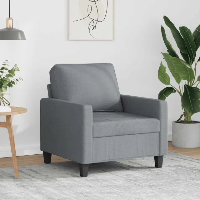 vidaXL Fauteuil 60 cm stof lichtgrijs