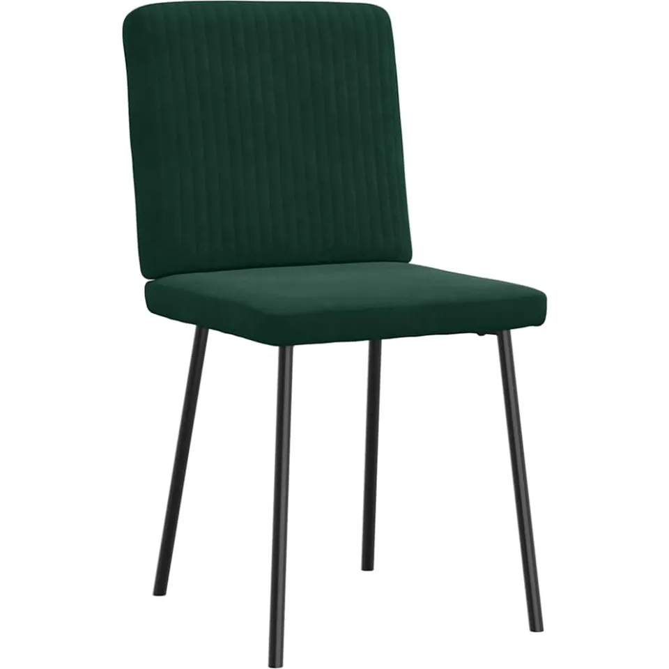 vidaXL Eetkamerstoelen 2 st fluweel donkergroen