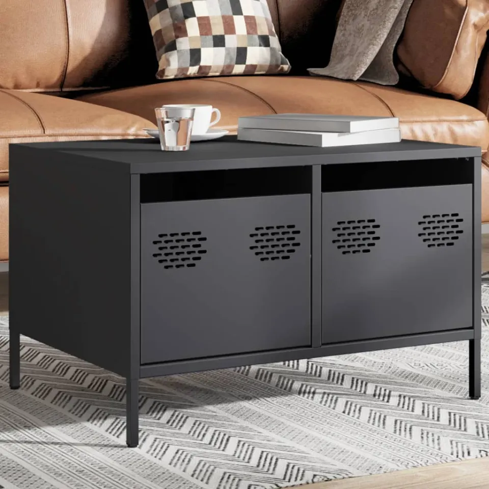 vidaXL Tv-meubel 68x50x43,5 cm koudgewalst staal antracietkleurig, foto 2