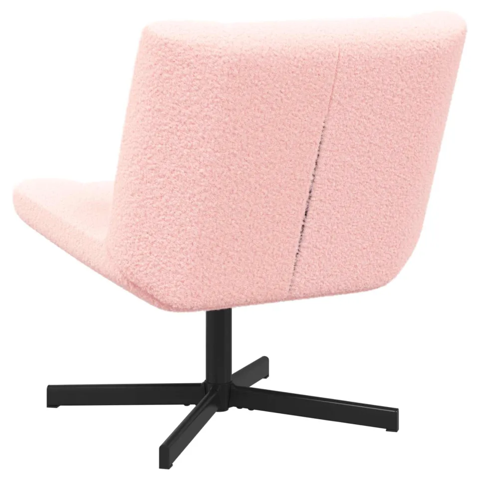 vidaXL Draaistoel Roze 63 x 75 x 76 cm Schapenvacht, foto 4