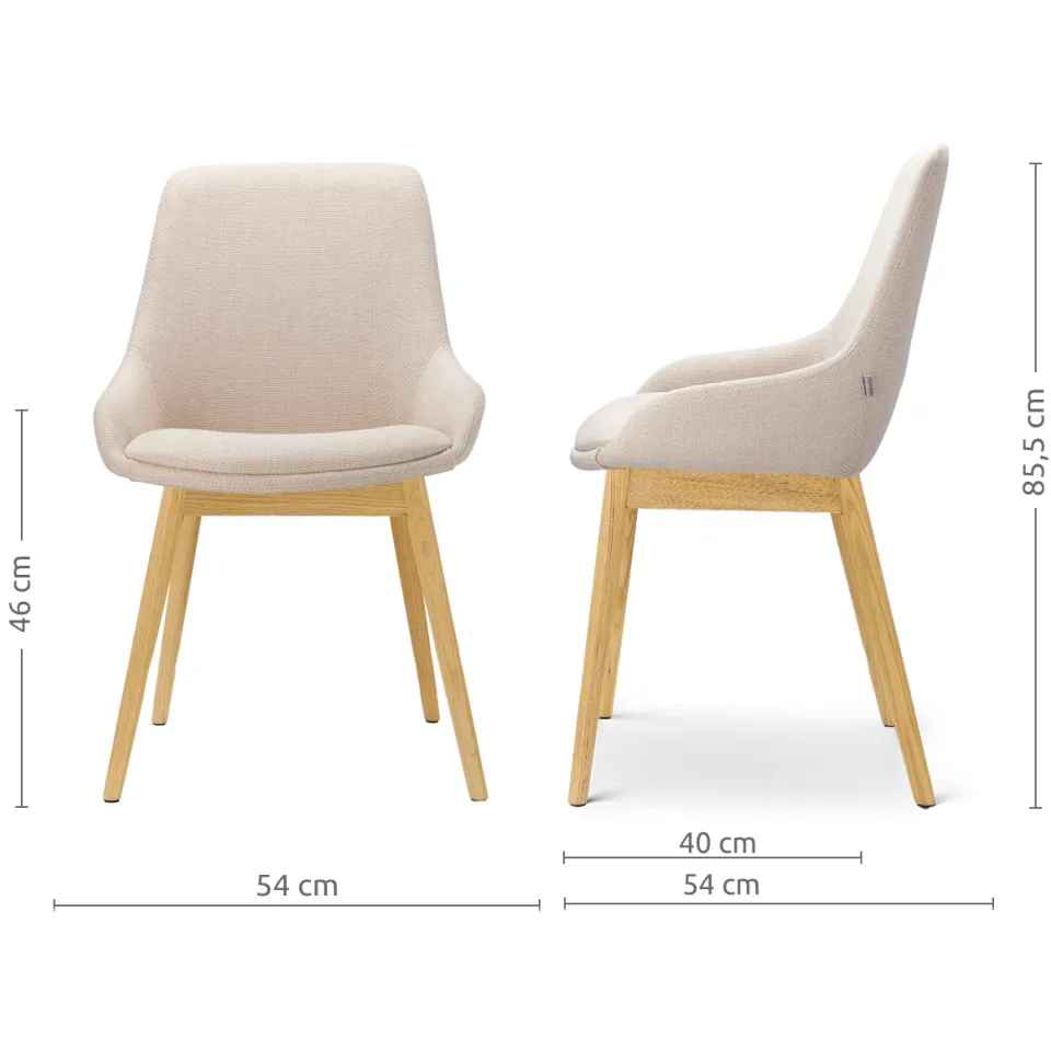 Nolon Nio-Isa eetkamerstoel beige - houten onderstel, foto 3