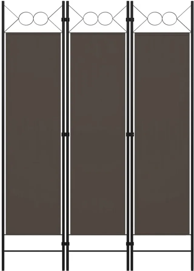 Famanu Kamerscherm met 3 panelen, 120 x 180 cm, antraciet, ideaal voor privacy en decoratie