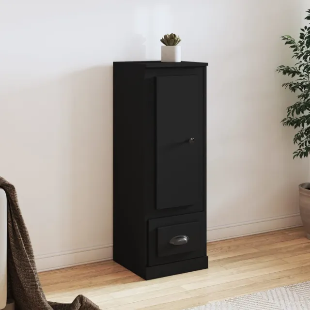 vidaXL Hoge kast 36x35,5x103,5 cm bewerkt hout zwart, foto 2