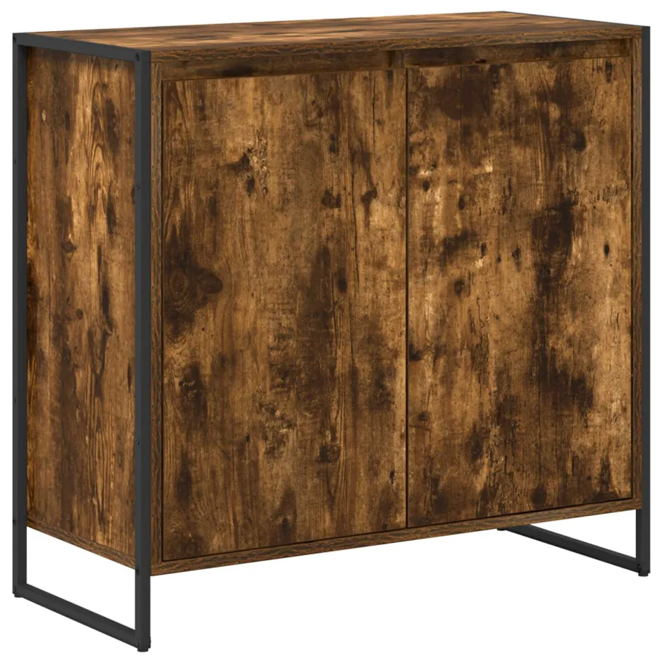 vidaXL Bijzetkast Gerookt eiken 79 x 36 x 75 cm Bewerkt hout, foto 3
