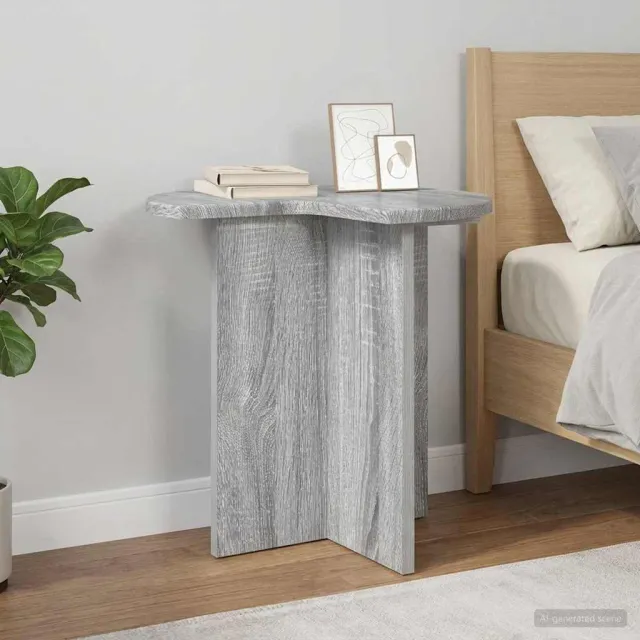 vidaXL Bijzettafel Grijs sonoma Ø 39 x 38 cm Bewerkt hout