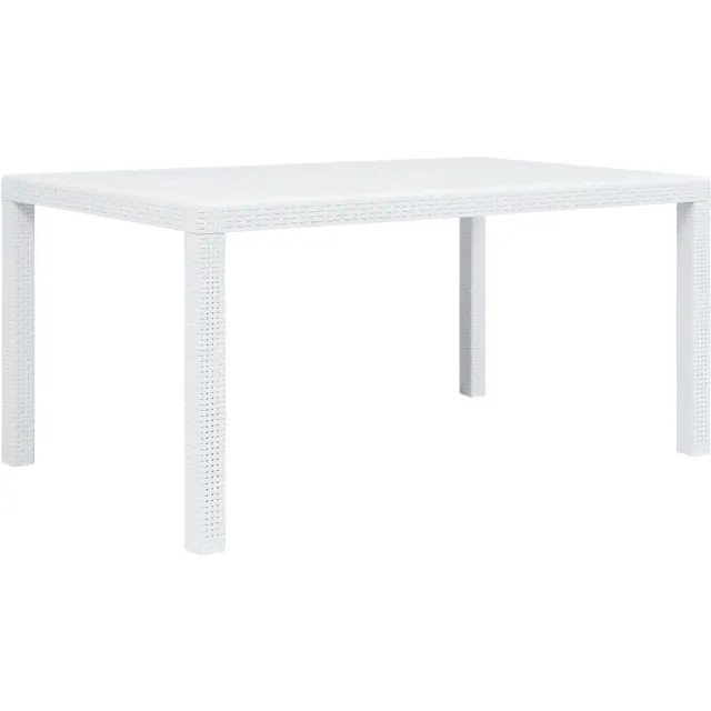 vidaXL Tuintafel 150x90x72 cm rattan-look kunststof wit