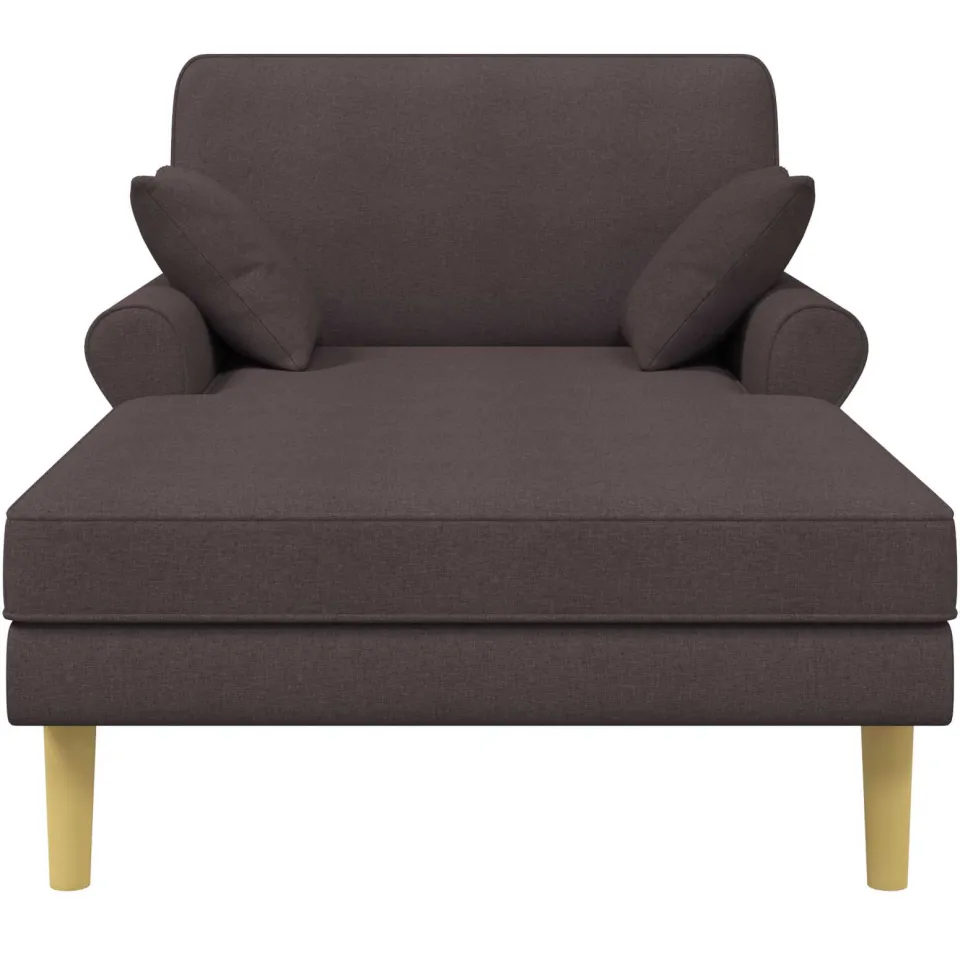 vidaXL Chaise longue Donkerbruin Stof
