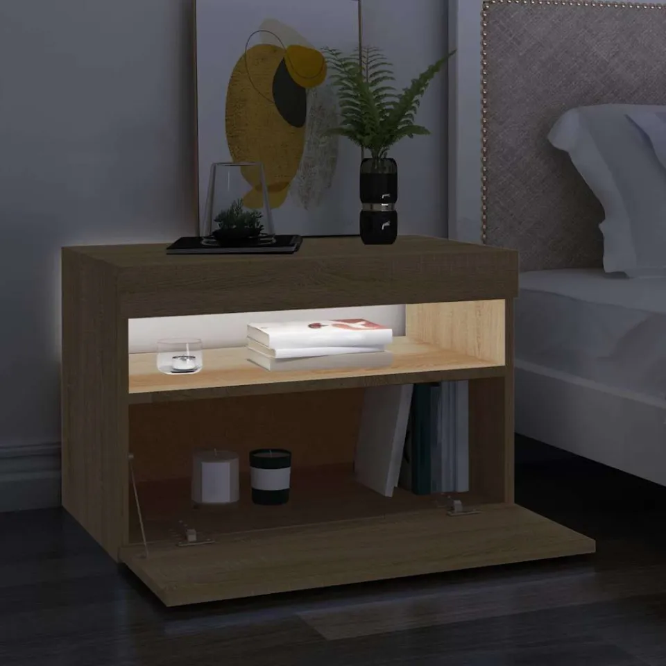 vidaXL Tv-meubel met LED-verlichting 60x35x40 cm sonoma eikenkleurig, foto 4