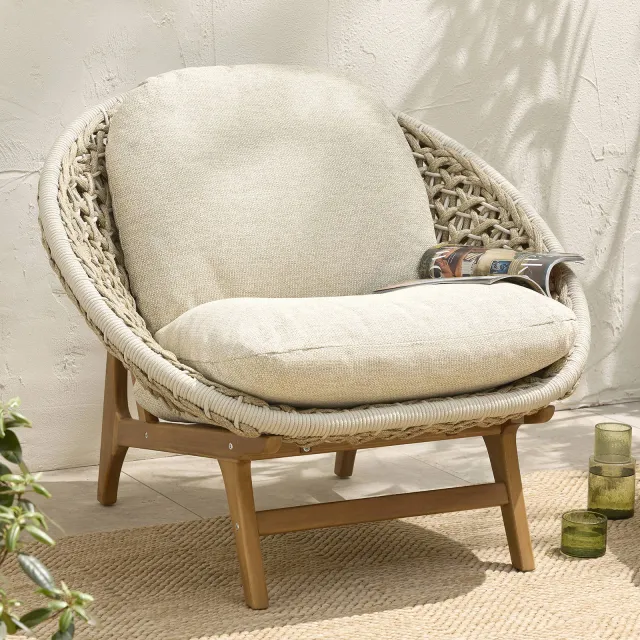 Studio LIVIT loungestoel Malang teak beige, foto 2