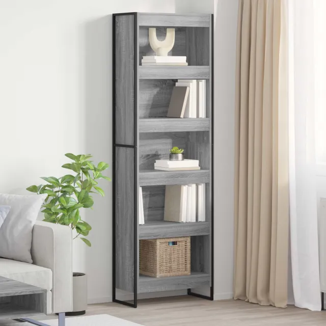 vidaXL Boekenkast 60 x 30 x 189,5 cm Bewerkt hout Grijs Sonoma