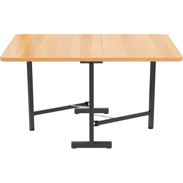 SONNENH Klapbare eettafel met metalen onderstel - MDF - 120 x 80 cm - eikenhoutlook Eikenhoutlook / Zwart
