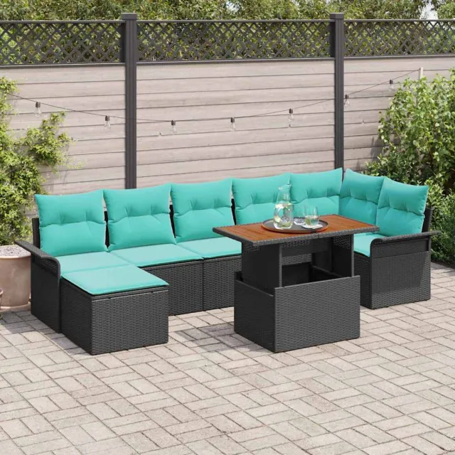 vidaXL Tuin Sofa Set 8 st Zwart Poly riet, foto 2