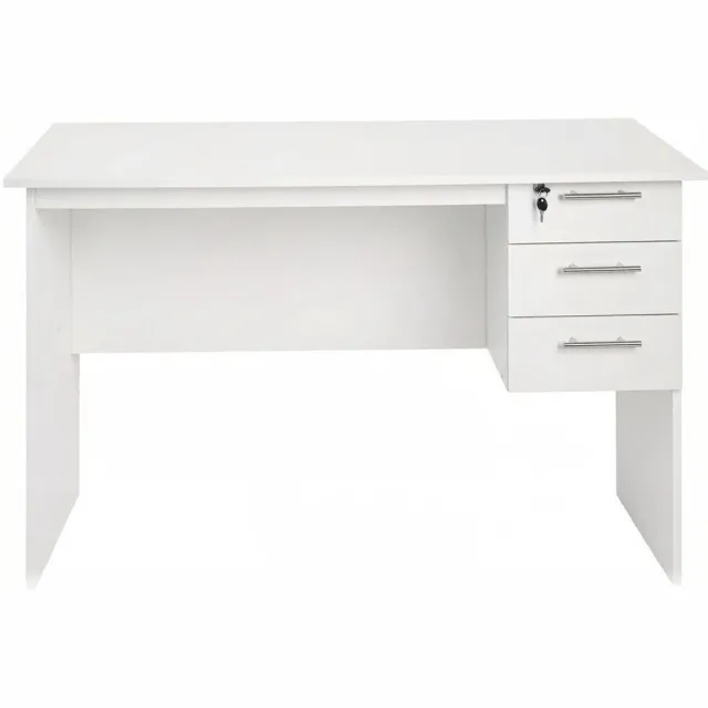YYchan computerbureau - wit - 120 x 60 x 75 cm - met lade - met opbergruimte - met wielen