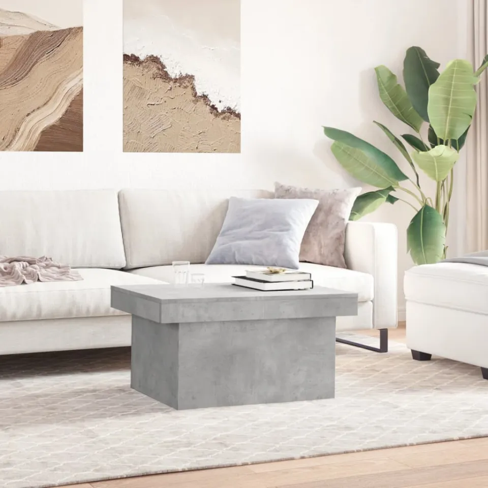 vidaXL Salontafel 80x55x40 cm bewerkt hout betongrijs