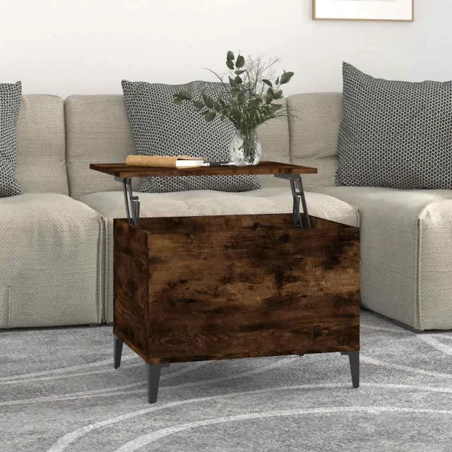 vidaXL Salontafel 60x44,5x45 cm bewerkt hout gerookt eikenkleurig, foto 2
