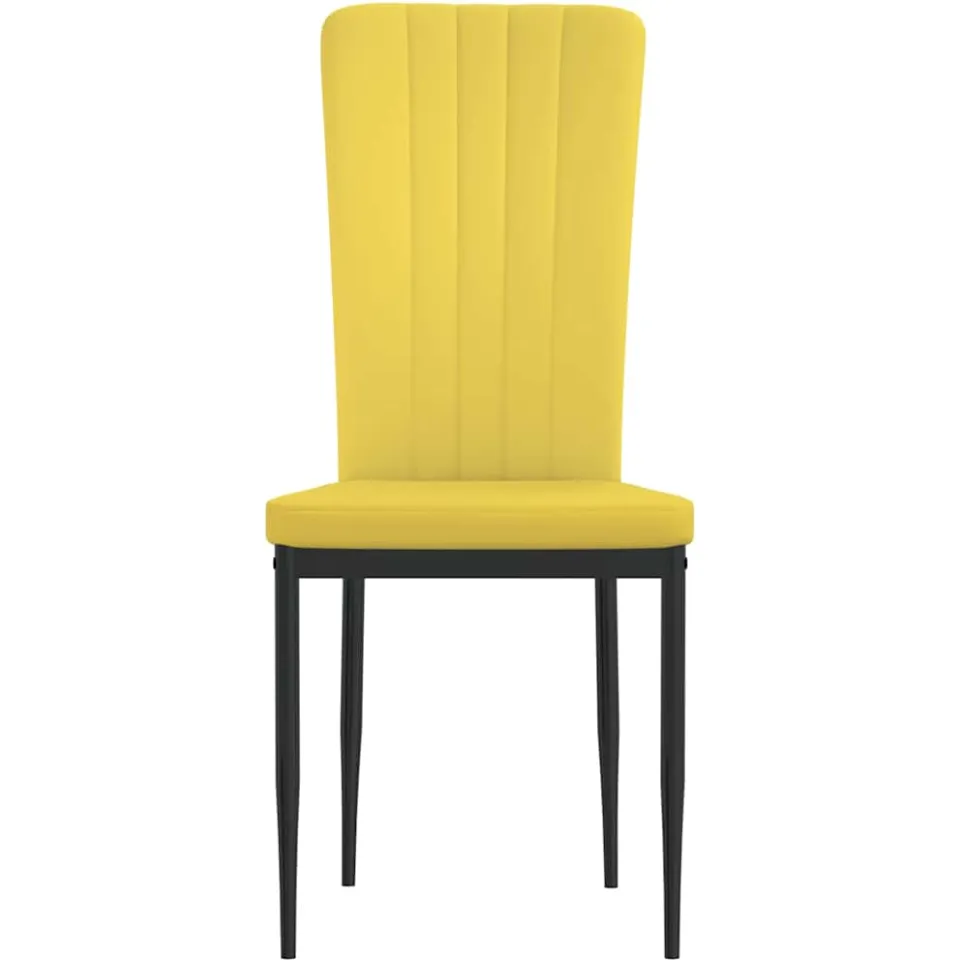 vidaXL Eetkamerstoelen 4 st fluweel mosterdgeel, foto 4