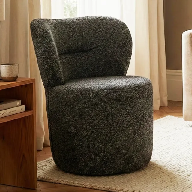De Groen Home Fauteuil - Stoel 80x50x45 cm - poef met omhullende rugleuning - Zwart gemêleerd - Zitzakstoel Zwart gemêleerd-