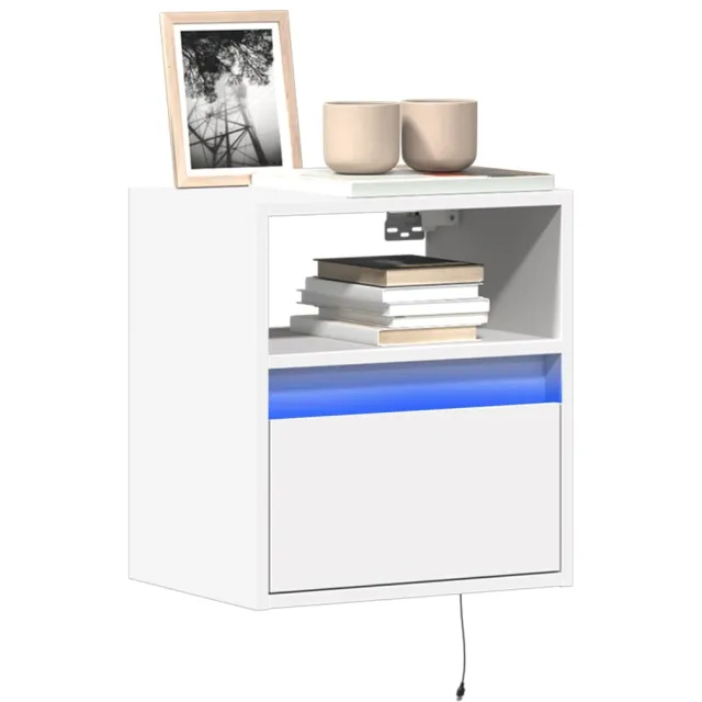 vidaXL Tv-wandmeubel met LED-verlichting 41x31x45 cm wit