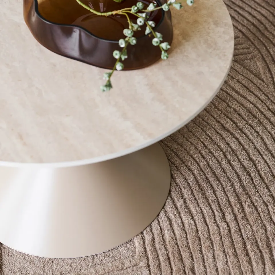 Artichok Anisa metalen salontafel met keramiek blad beige - Ø70, foto 3