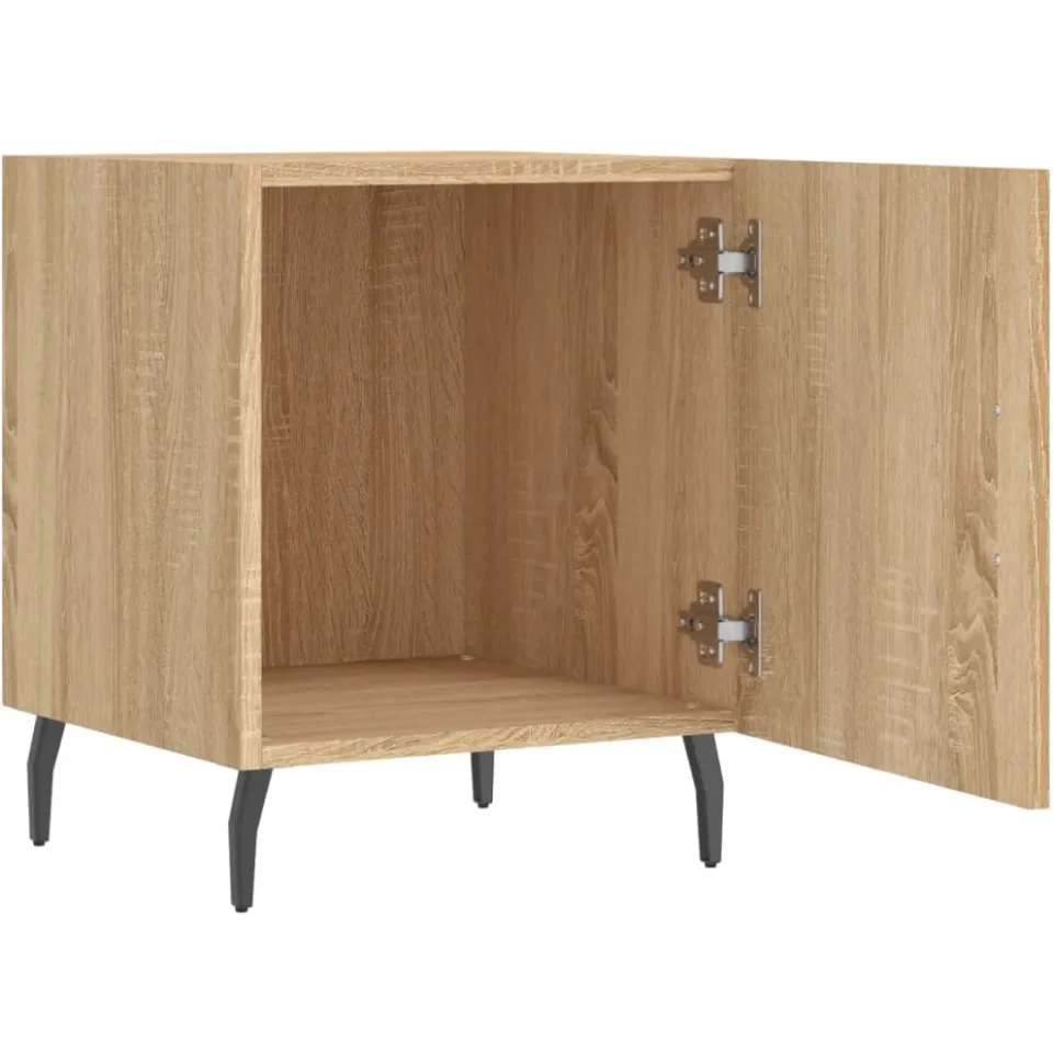 vidaXL Nachtkastjes 2 st 40x40x50 cm bewerkt hout sonoma eikenkleurig