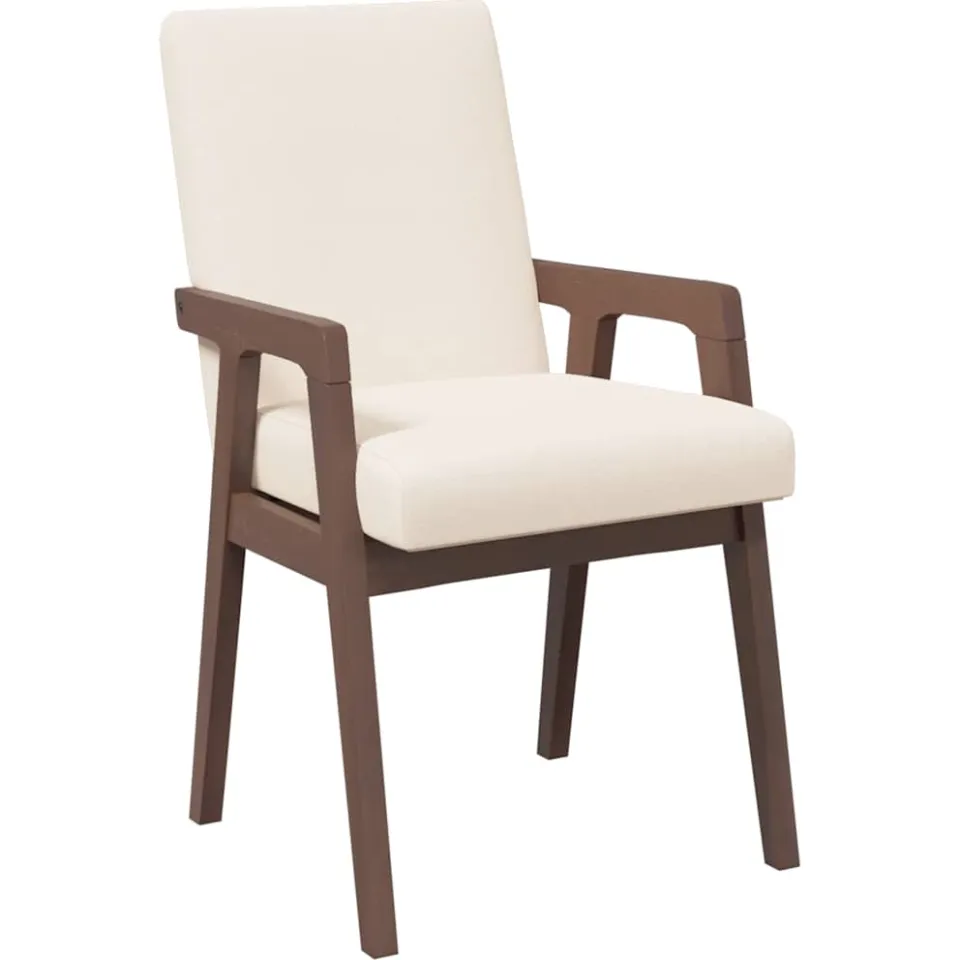 vidaXL Eetkamerstoelen met kussens 2 stuks bruin massief hout rubber, foto 4