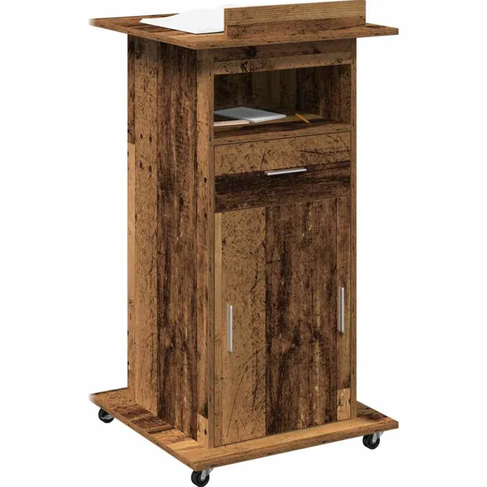 vidaXL Podium Oudhout Bewerkt hout 55 x 55 x 107 cm Bruin