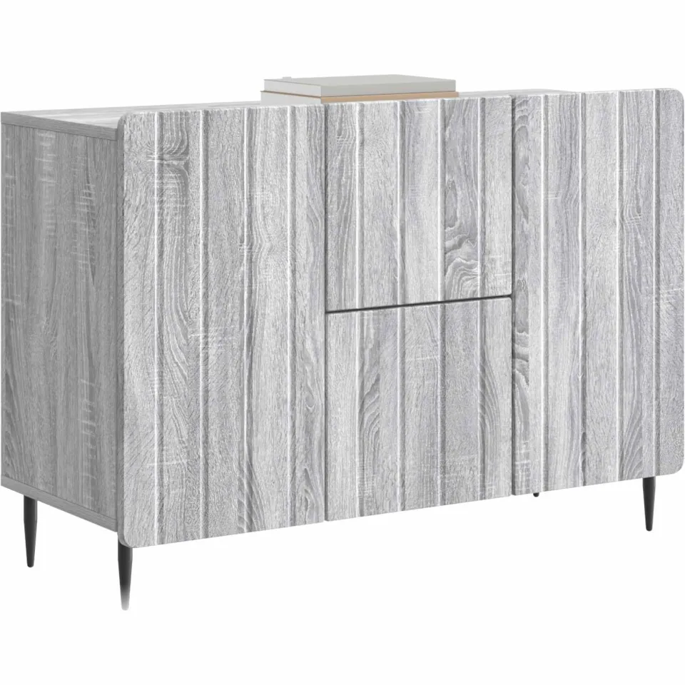 vidaXL Dressoir met lade Grijs sonoma 89 x 34,5 x 62 cm Bewerkt hout