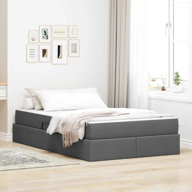 vidaXL Opbergbed met matras Donkergrijs 120 x 200 cm Polyester