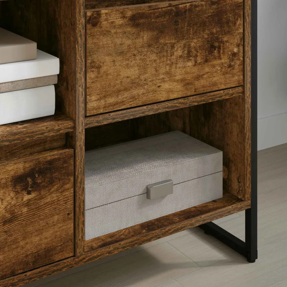 vidaXL TV-kast 100 x 36 x 49,5 cm Rook Eik Bewerkt hout bruin, foto 4