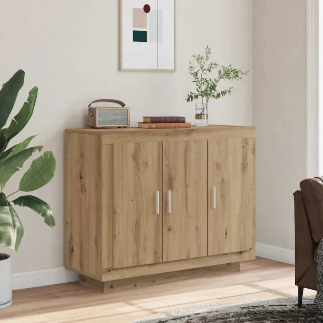 vidaXL Dressoir 92x35x75 cm bewerkt hout artisanaal eikenkleur, foto 2