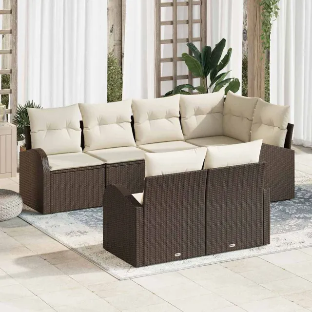 vidaXL Tuin Sofa Set Bruin poly rattan, foto 2