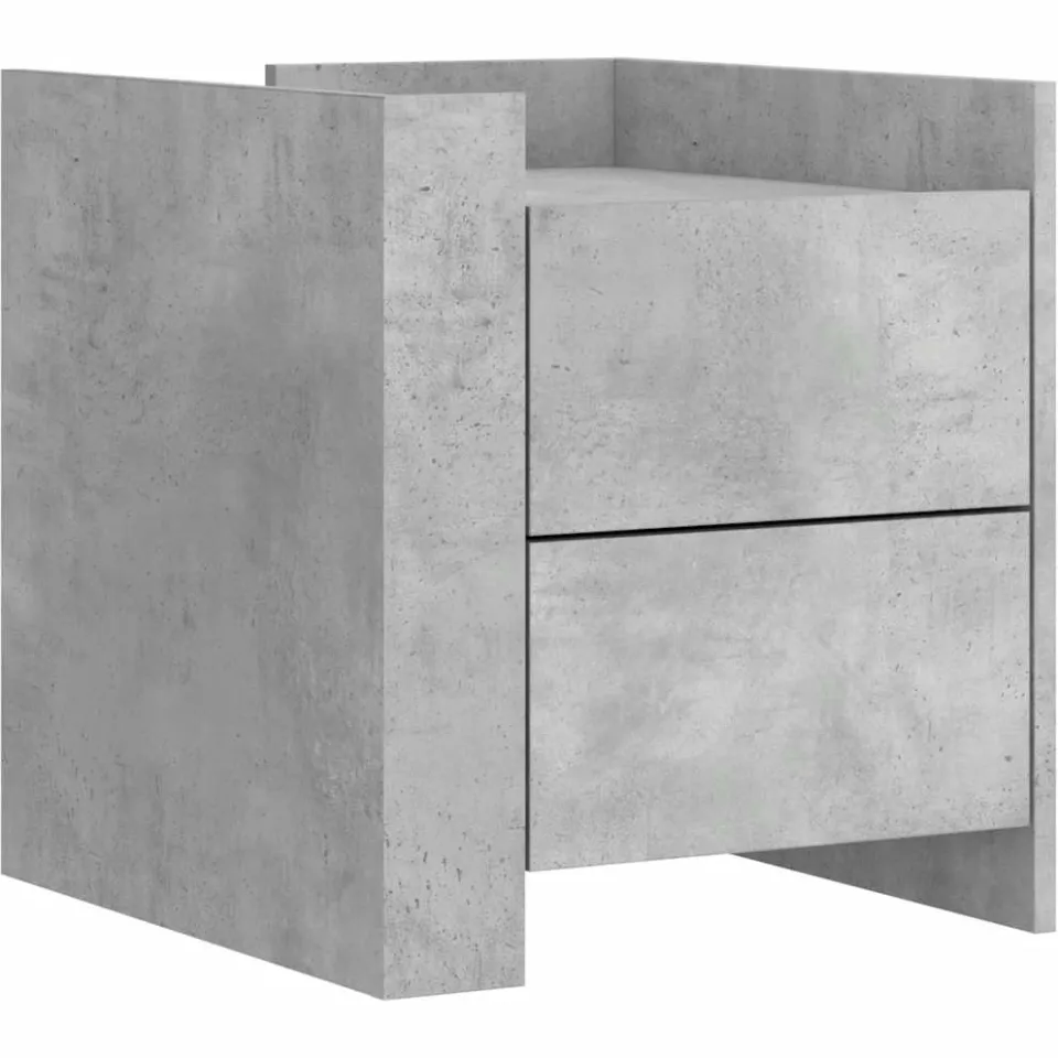 vidaXL Nachtkastje 45x50x50 cm bewerkt hout betongrijs grijs, foto 3