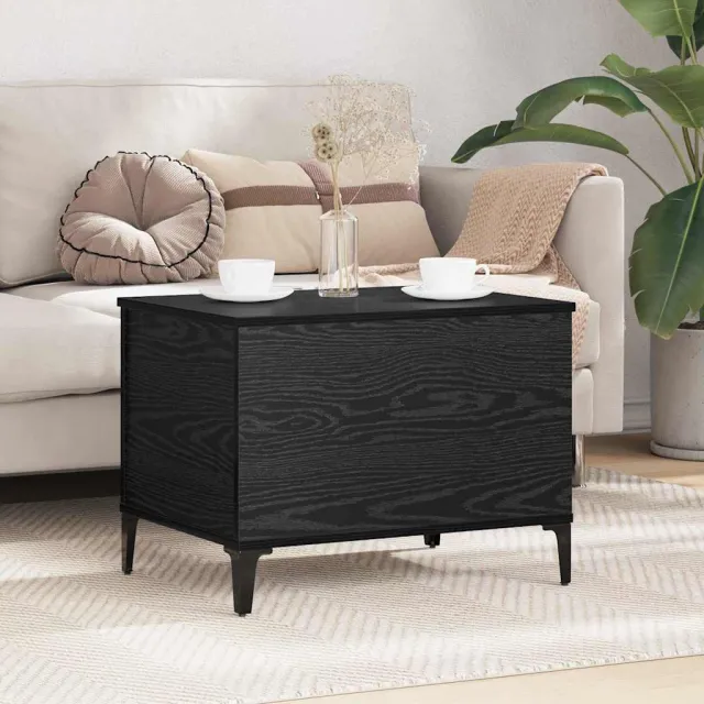 vidaXL Salontafel Zwart Eiken 60 x 44,5 x 45 cm Bewerkt hout, foto 2