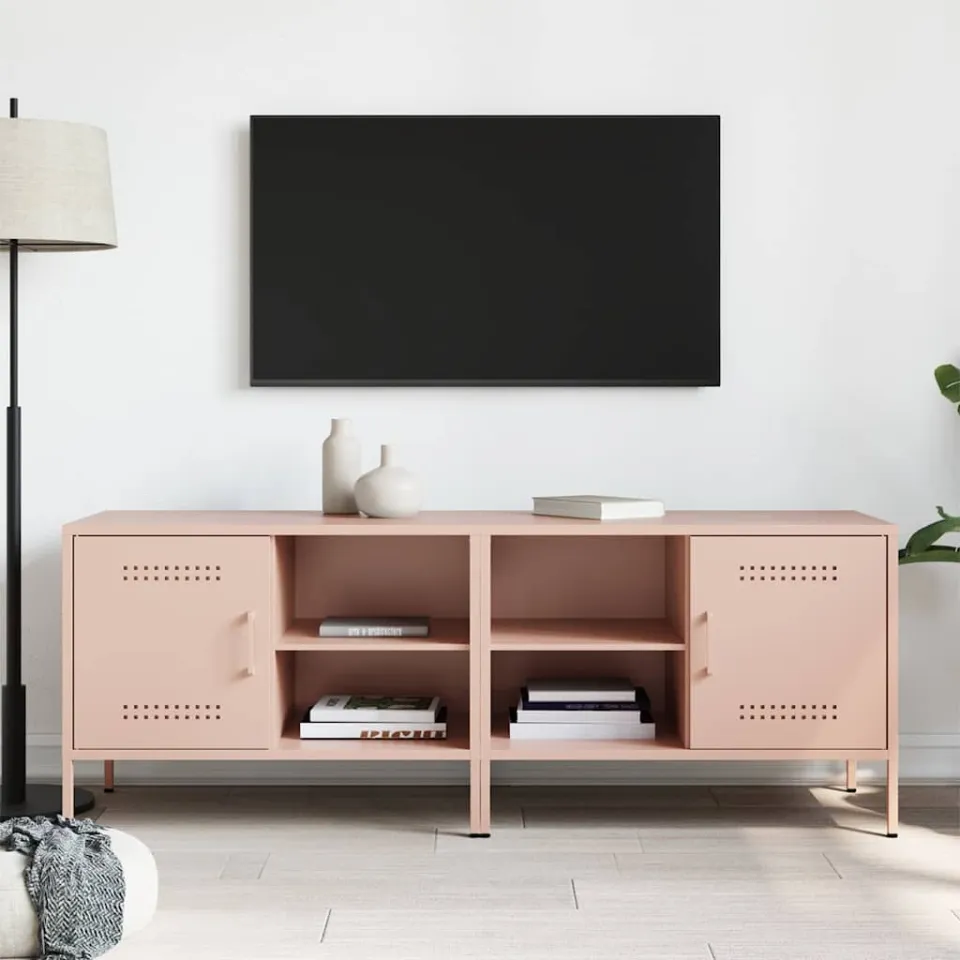 vidaXL Tv-meubelen 2 st 68x39x50,5 cm staal roze, foto 3