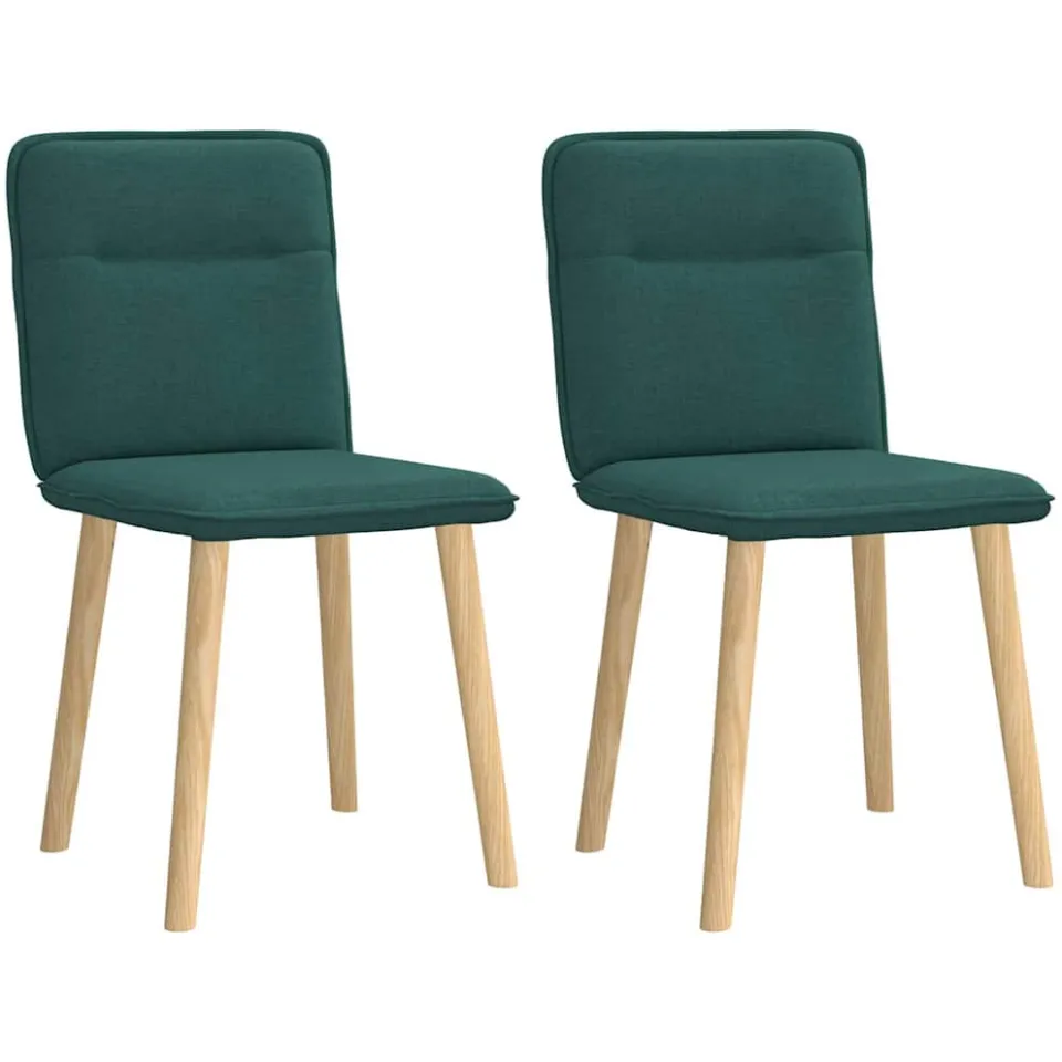 vidaXL Eetkamerstoelen 2 st stof donkergroen groen, foto 3