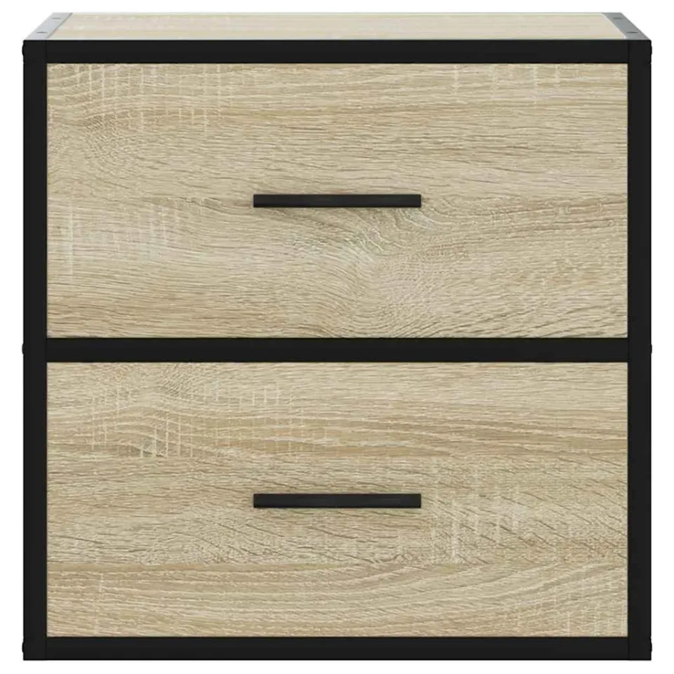 vidaXL Nachtkastjes 2 st wandgemonteerd 40x31x39,5cm sonoma eikenkleur, foto 4