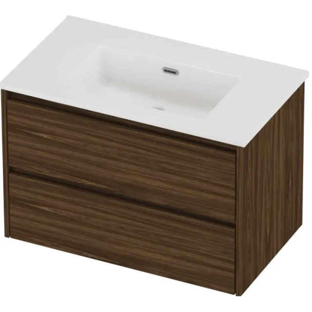 Proline Tribute Badmeubelset Porselein Elegant 80x46x54 cm Glans Wit Cabana Oak Eiken