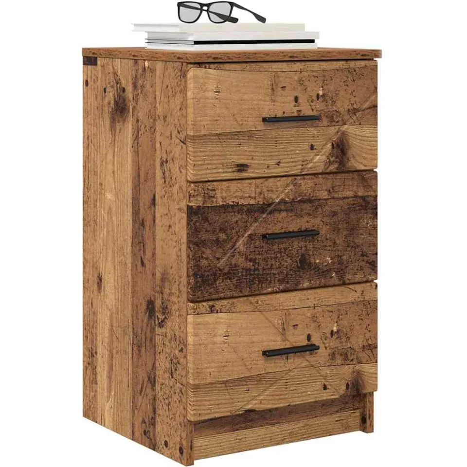 vidaXL Nachtkastje Oud hout 38 x 38 x 66 cm Bewerkt hout Bruin