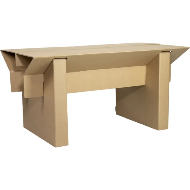 Kartent Kartonnen pop-up tafel - 134 x 80 x 68 cm - Kartent Bruin