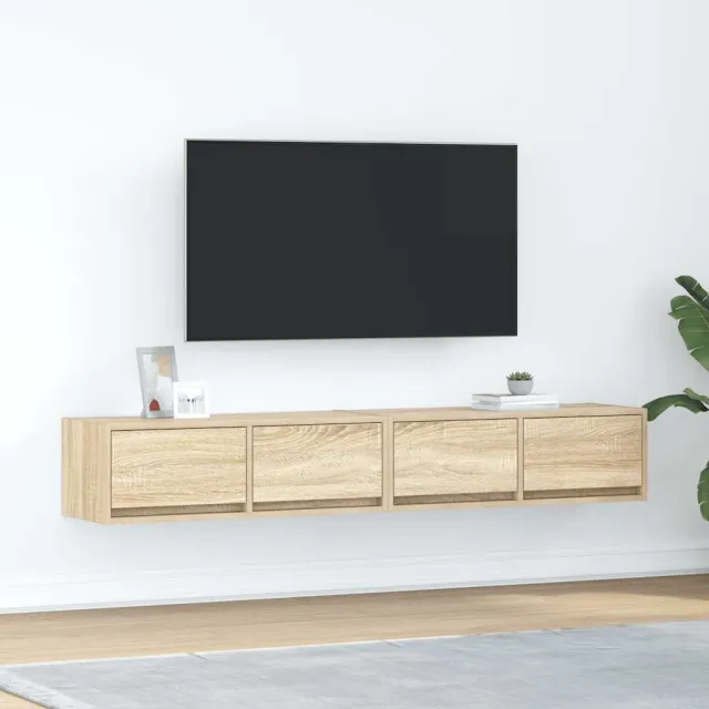 vidaXL Tv-meubels 2 st 80x31x25,5 cm bewerkt hout sonoma eikenkleurig, foto 2