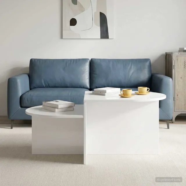 vidaXL Salontafel Hoogglans Wit 100 x 50 x 40 cm Bewerkt hout