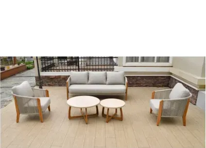 Central Park - Praxis Eigen Merk Central Park Loungeset Aegea - Aluminium/teakhout - 5 Personen, foto 3